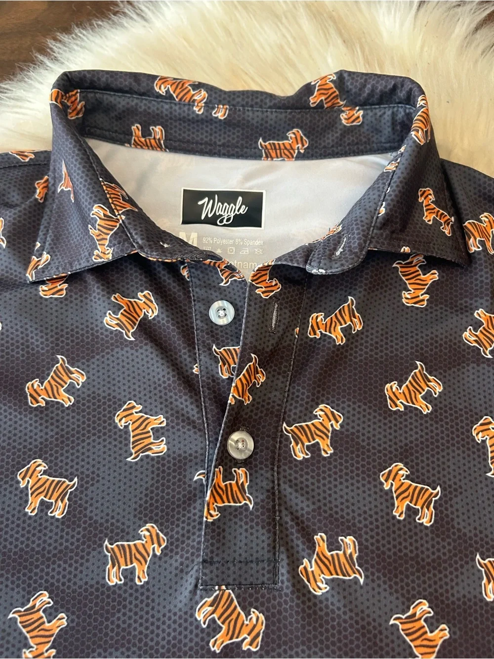WAGGLE ‘Golf The Goat’ Performance Polo Shirt - Picture 3 of 8